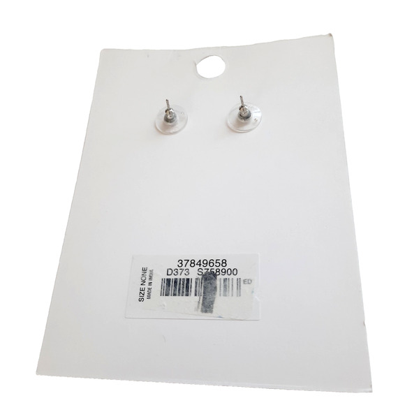 LOFT NEW Crystal Stone Silver Metallic Tassel Drop Dangle Earrings NWT Elegant - Picture 4 of 4